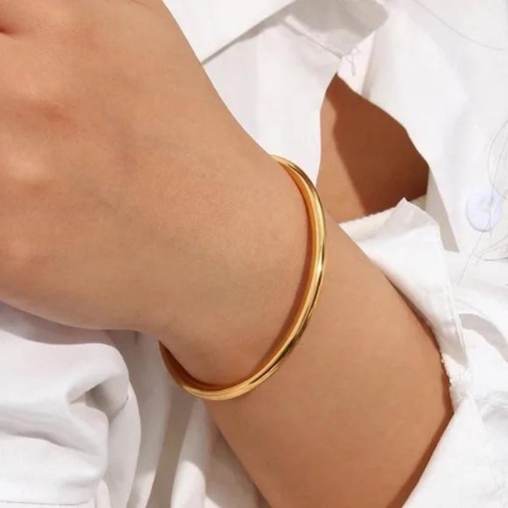 NEW ELEGANT 18K GOLD CUFF BRACELET, NICE BRACELET, CUTE BRACELET